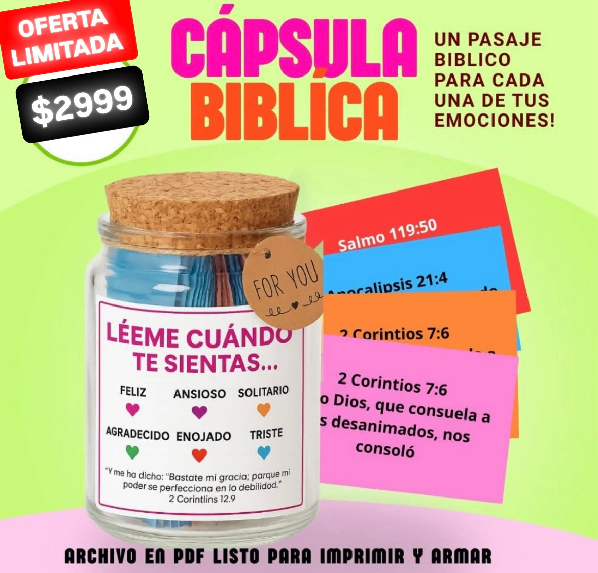 💛 BIBLE JAR OF EMOTIONS — PRINTABLE PDF ✅